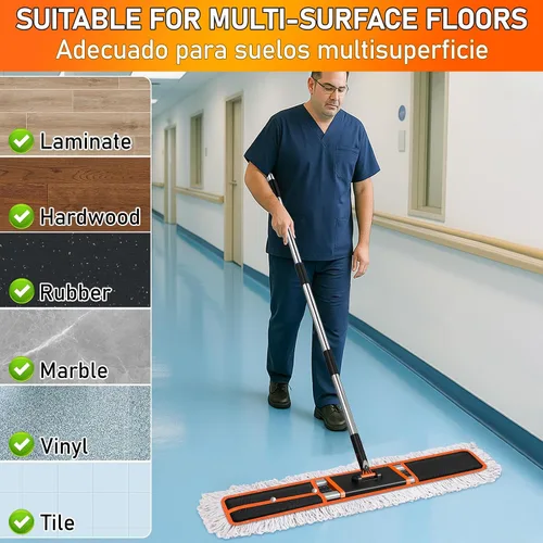 Vista 5 de 36" Commercial Dust Mop: Janitor Mop for Floors Cleaning