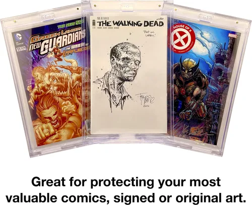 Vista 4 de Paquete de 5 unidades, pantalla magnética para cómics, losa de bricolaje, transparente, marco similar a la pared, se adapta a cómics actuales