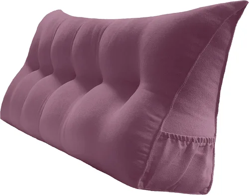 Vista 35 de Peachwell Almohada triangular de lectura para reposo en cama, cojín de refuerzo grande para cabecero, respaldo, almohada de cuña con funda extraíble
