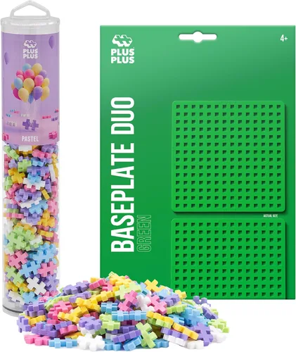 Vista 17 de Plus Plus Juego de 240 piezas básicas de mezcla de tubos y placa base, mini bloques de construcción entrelazados, juguetes de tallo para niños