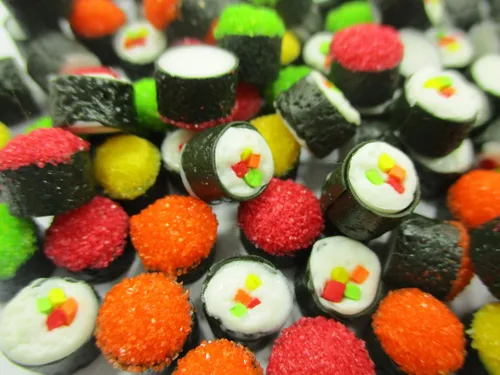 Vista 2 de Casa de muñecas Comida 20 Japonés Comida Sushi Tekkamaki Miniatura Alimentos Sueltos 14996 Japanese sushi tekkamaki food clay, tiny 20 loose