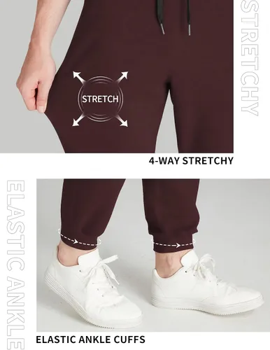 Vista 12 de Idtswch 30/32/34/36/38/40. Pantalones deportivos altos para hombre, extra largos, con bolsillos con cremallera