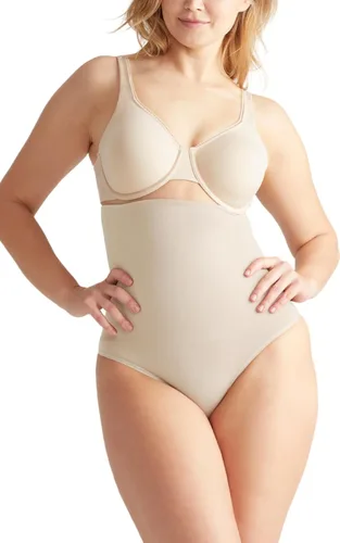 Vista 4 de Yummie Tanga moldeadora de cintura alta sin costuras para mujer Almendra