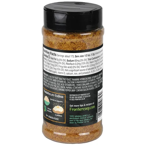 Vista 3 de Frontier Co-op Mezcla nutricional de levadura Nacho Spice con vitamina B12, 7.30 onzas, para palomitas de maíz, aperitivos, pasta y sopa