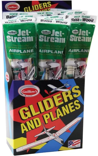 Vista 3 de Guillow's Seis 55 aviones de juguete de madera de balsa voladores Jetstream