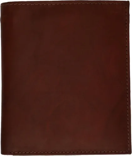 Vista 2 de Billetera plegable de cuero genuino para hombre, delgada, hipster, tarjeta de crédito de piel de vacuno Borgoña