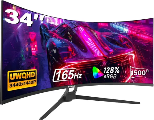 Vista 10 de Gawfolk - Monitor curvo de juegos de 27 pulgadas, 144Hz/180Hz, monitor de PC Full HD 1080P, pantalla de computadora sin marco de 1800R