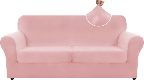 Vista 46 de ZNSAYOTX Fundas elásticas para silla de terciopelo de lujo con brazo, 2 piezas, para sala de estar, funda gruesa y suave, antideslizante, protector