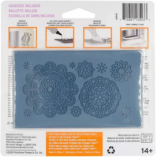 Vista 2 de Sculpey APM49 Molde líquido Mandala de silicona