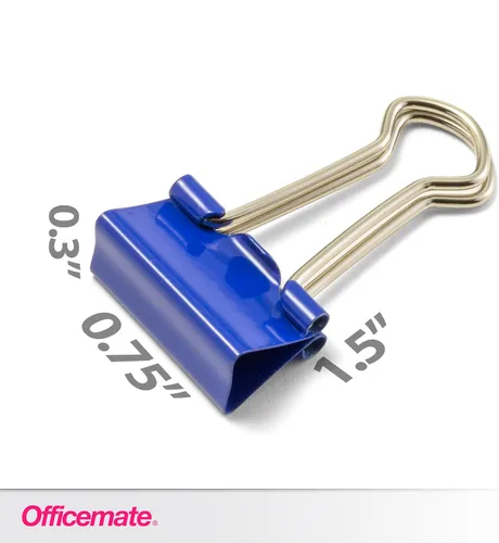 Vista 2 de Officemate Clips pequeños para carpeta, colores surtidos, 36 clips por tina (31028)