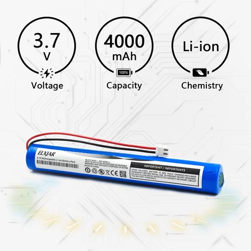 Vista 3 de Paquete de 2 baterías recargables de iones de litio de 3.7 V 4000 mAh con cable JST XH2.54/2P conector para juguetes electrónicos de bricolaje