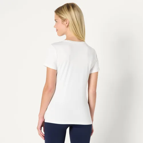 Vista 10 de Amazon Essentials Camiseta de manga corta con cuello redondo para mujer, de secado rápido, para entrenamiento, gimnasio, paquete múltiple