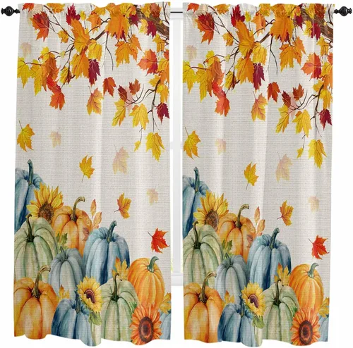 Vista 45 de Cenefas de Navidad de invierno para ventanas, cortinas de cocina con bolsillo para barra, cortinas con aislamiento térmico para ventana de baño