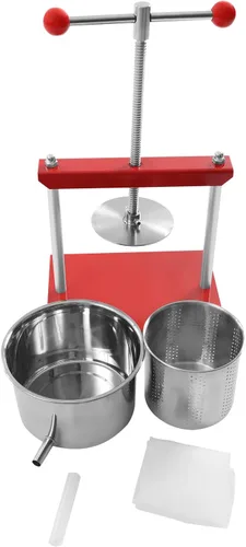 Vista 7 de Prensa manual para vino de frutas, barriles de acero inoxidable, prensado a mano para jugo, verduras, vino, aceite de oliva (3L/0.8 galones)