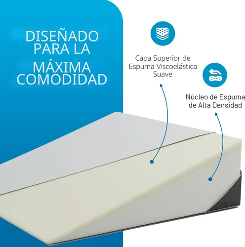 Vista 9 de Kolbs Almohada de Cuña Extra Ancha para Cama Súper Grande, Parte Superior de Espuma Viscoelástica y Funda Jacquard para Dormir con Reflujo Ácido