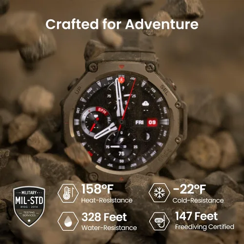 Vista 9 de Amazfit Repuesto renovado T-Rex 3 Reloj inteligente militar resistente 48mm, GPS, mapas sin conexión, resistente al agua 100m, reloj inteligente