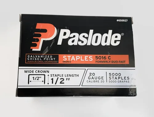 Vista 2 de Duo-Fast 5016C 5016C 1/2" Longitud x 1/2" Corona 20 Grapas de calibre 5000 por paquete (5223)