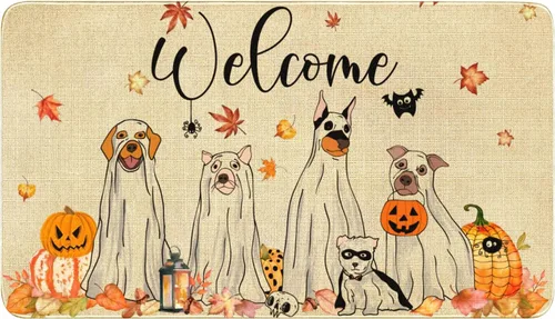 Vista 23 de Tapete antideslizante para puerta de Pascua, diseño de conejito de primavera, diseño floral para interiores y exteriores, para entrada, porche