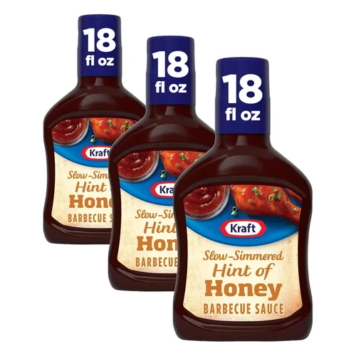 Vista 10 de Kraft Hint of Honey Salsa de Barbacoa BBQ Cocida a Fuego Lento, Botella de 18 oz
