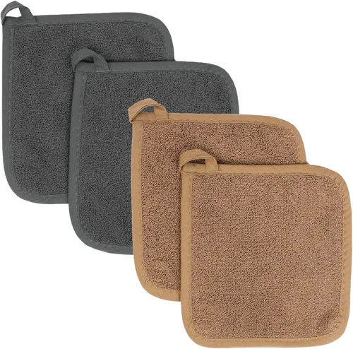 Vista 31 de RITZ Guante de olla y protector térmico de rizo: Resistente al calor sin igual, duradero 100% algodón – Diseñado ergonómicamente para un agarre
