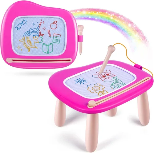 Vista 12 de Smasiagon - Pizarra de dibujo magnética para niños, juguetes para niñas de 1 a 2 años, pizarra de garabatos portátil para aprender y juguetes