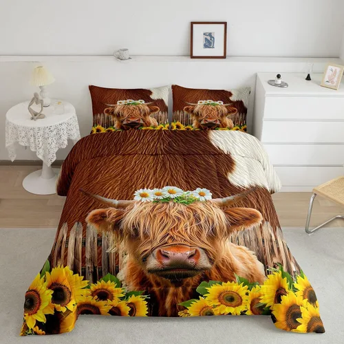 Vista 13 de Juego de ropa de cama de oso para niños y adolescentes, juego de edredón de animales salvajes para niños, adolescentes, naturaleza, vida silvestre