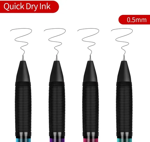 Vista 3 de MyLifeUNIT Bolígrafos de gel, bolígrafo de gel negro de punta fina para escritura súper suave, bolígrafos retráctiles de 0.020 in con tinta