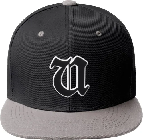 Vista 1663 de Daxton Gorra clásica con visera de billete plano con letras del alfabeto inglés antiguo de la A a la Z