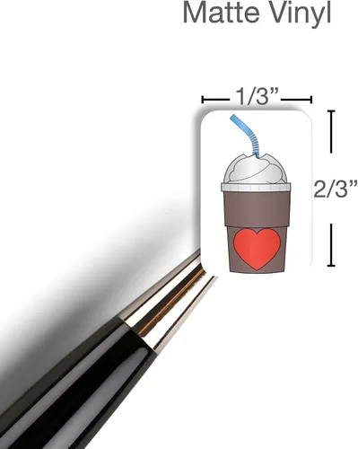 Vista 6 de Frappucino - Adhesivo para planificador de frappe, 54 divertidas calcomanías de vinilo L (1/2 pulgada), diseño Frappucino Date Me Time Self Care I
