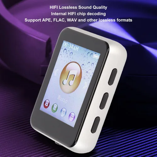 Vista 5 de Reproductor MP3 8G con Bluetooth, reproductor MP3 de 1.8 pulgadas con podómetro y altavoz, reproductor de música digital de alta fidelidad portátil