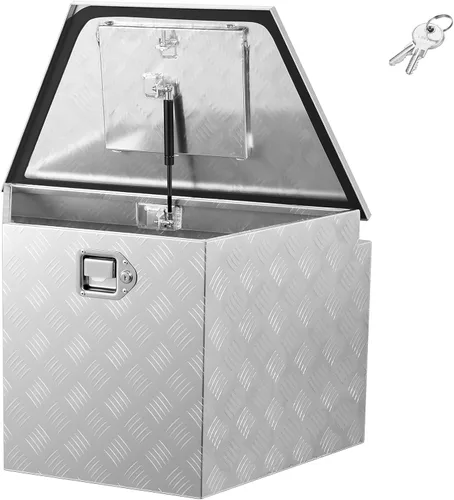 Vista 14 de VEVOR Caja de Lengüeta para Remolque, Caja de Herramientas de Placa Diamantada de Aleación de Aluminio, Caja de Herramientas Resistente Tuckbed