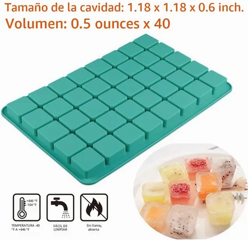 Vista 4 de Mity Rain Moldes de silicona cuadrados de trufa de chocolate y caramelo duro de 40 cavidades