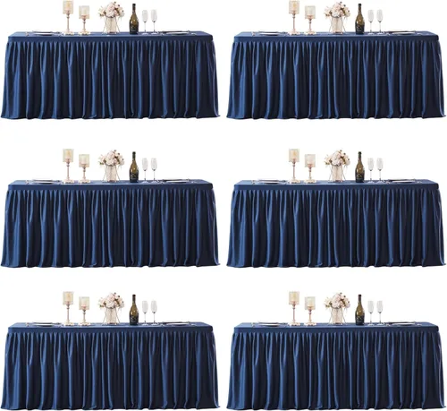 Vista 35 de Paquete de 2 manteles de poliéster negro para mesas rectangulares de 4 pies, cubierta de mesa ajustada sin arrugas, manteles elásticos de 4 pies