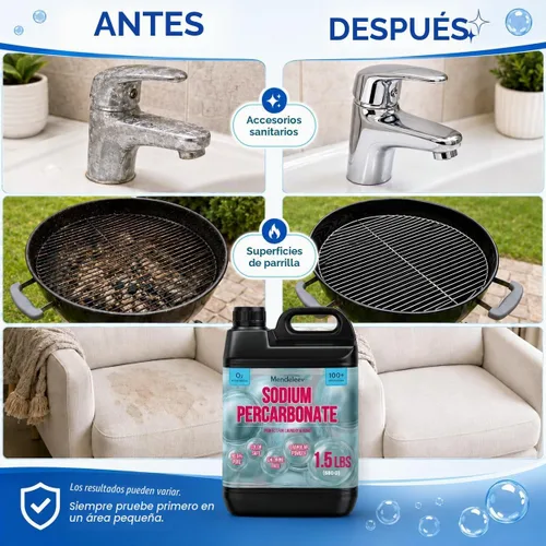 Vista 3 de Blanqueador y oxígeno de percarbonato de sodio de 2.5 libras, potenciador y limpiador de ropa