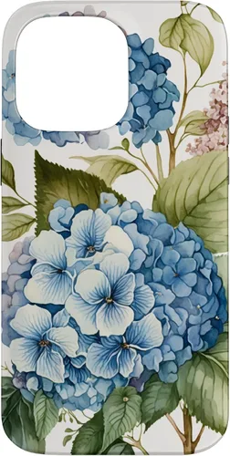 Vista 21 de Watercolour Vintage Blue Hydrangea with Flower Flower Case for iPhone 17