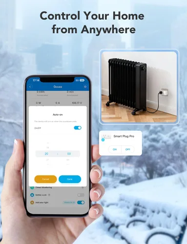 Vista 5 de Govee Enchufe inteligente con monitoreo de energía, WiFi Bluetooth Plug funciona con Alexa y Google Assistant, 15 A enchufes inteligentes