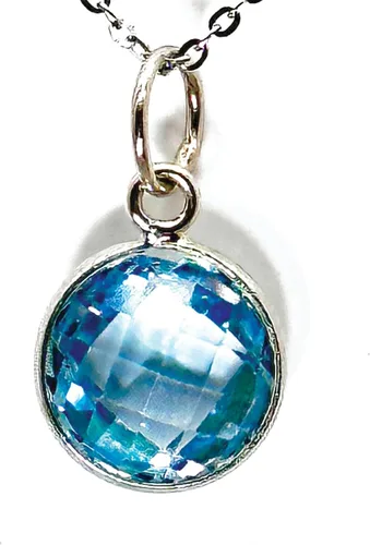 Vista 25 de Collar con colgante redondo, piedras preciosas naturales, labradorita, piedra lunar arcoíris, cristal, cuarzo rosa, amatista, citrino, plata de ley