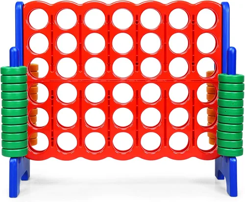 Vista 8 de ARLIME Juego gigante de conexión 4 en fila, juego de juguetes jumbo de 4 en puntuación de 47 pulgadas con palanca de liberación rápida, anillo