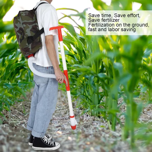 Vista 3 de Qiilu arcidor De Fertilizantes Esparcidor De Fertilizantes De Mano Pp PVC Manual Fertilizante Herramienta De Fertilización Con Bolsa Para Granja