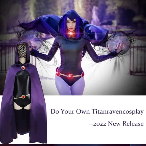 Vista 2 de Teen Women's Anime Costume Deluxe Jumpsuit Cloak Halloween Cosplay Rompers Purple Cosplay Set