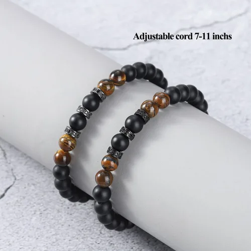 Vista 5 de Pulseras de cuentas para hombre, novio, marido, mi hombre, mi amor, hijo, nieto, hermano, aniversario, cumpleaños, graduación, día del padre, regalo