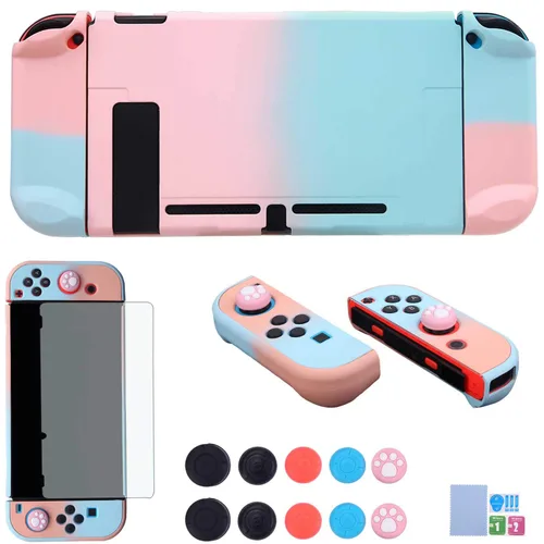 Vista 12 de COMCOOL Dockable Case for Nintendo Switch 3 in 1 Protective Cover Case for Nintendo Switch and Joy-Con Controller with Screen Protector and Thumb