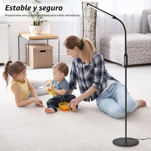 Vista 7 de EBEST Lámpara de pie LED para extensiones de pestañas, lámparas de pie para oficina, lámpara de pestañas de tatuaje, lámpara de lectura para Negro