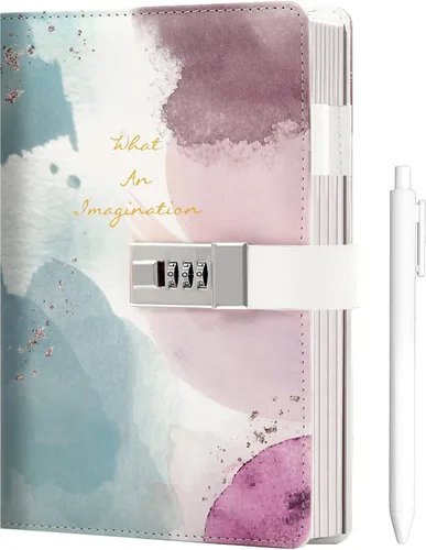 Vista 8 de CAGIE Diary with Lock for Girls Age 8-12,Birthday Gifts for 9 10 11 12 Year Old Girls, Tie Dye Design 192 Pages Diary with Pen, 5.7 x 8.5 Inch
