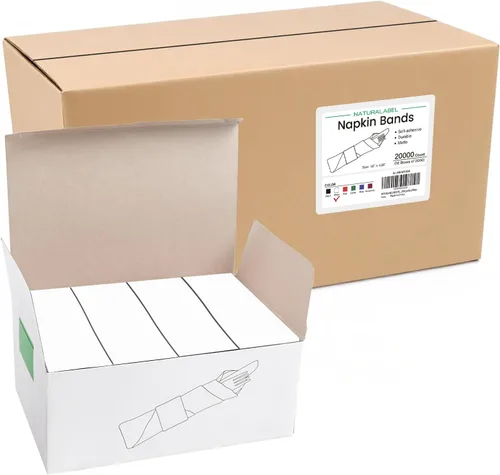 Vista 17 de Servilletero estándar NATURALABEL, anillos de servilleta de papel autoadhesivos 2000 unidades (negro)