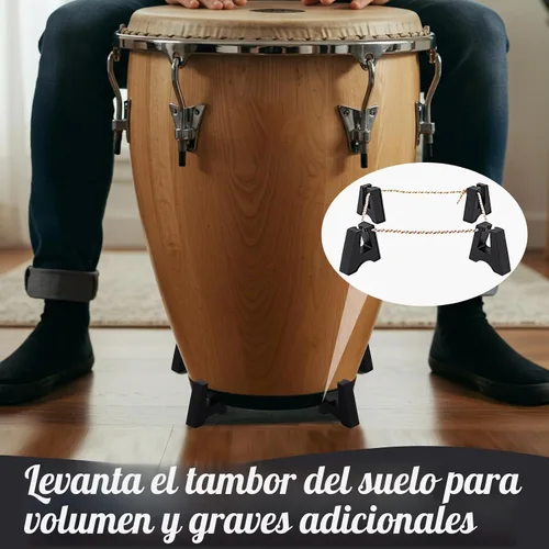 Vista 4 de Boao Juego de 2 soportes de goma para patas de tambor para accesorios Conga