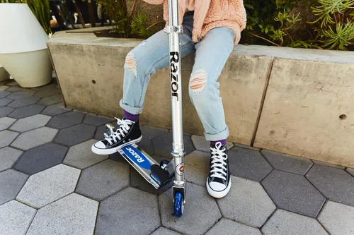 Vista 6 de HUDORA Scooter para niños de 8 años en adelante y adolescentes de 12 años en adelante, scooter para adultos con ruedas grandes, ligero y duradero