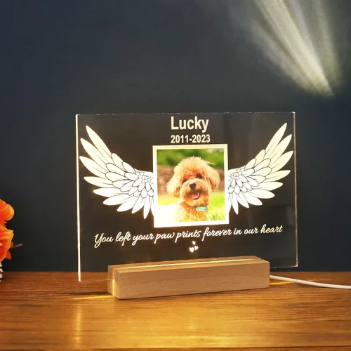 Vista 4 de Placa conmemorativa personalizada para fotos para mascotas, placa conmemorativa personalizada para mascotas, regalo de duelo de mascotas, regalo