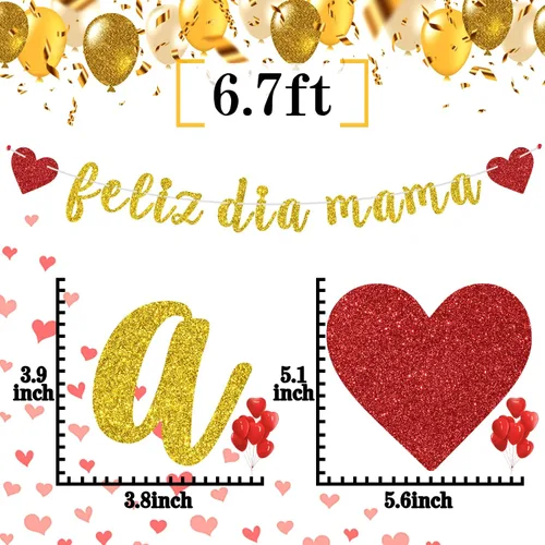 Vista 7 de Cartel de Feliz Dia Mama, Feliz Dia De La Madre, Best Mom Ever, I Love You Mom, suministros de decoración de fiesta para el día de la madre