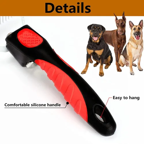 Vista 3 de Rastrillo de aseo para perros de pelo largo, rastrillo de dientes largos + peine de acero inoxidable para perros, juego de herramientas